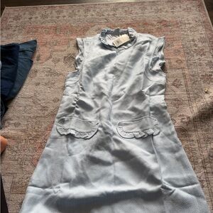 The Beaufort Bonnet Company Light Blue Ruffle Pocket Shift Dress